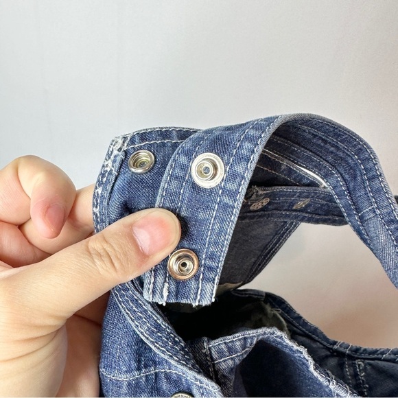 OshKosh Denim Short Overalls American Flag Snap Strap Baby Girl Boy 3 - 6 Month - Picture 6 of 7